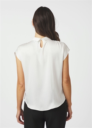 Fleur drapy satin bluse Off White Neo Noir 